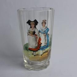 Verre émaillé costumes Alsace lorraine