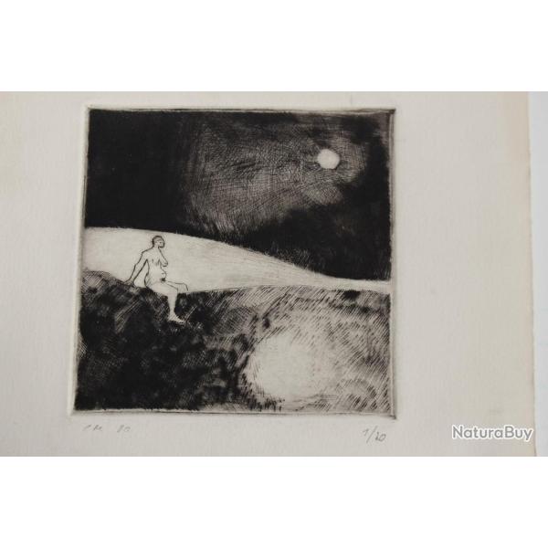 Gravure Femme nue signe et numrote 1/20
