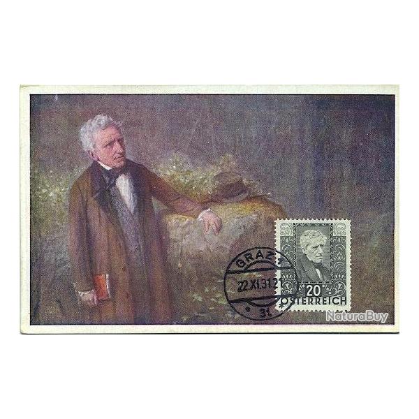 Carte-maximum Autriche N�400 - Po�te Franz Grillparzer