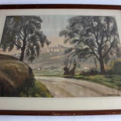 Peinture gouache sur papier G. E. HABERJAHN 1931