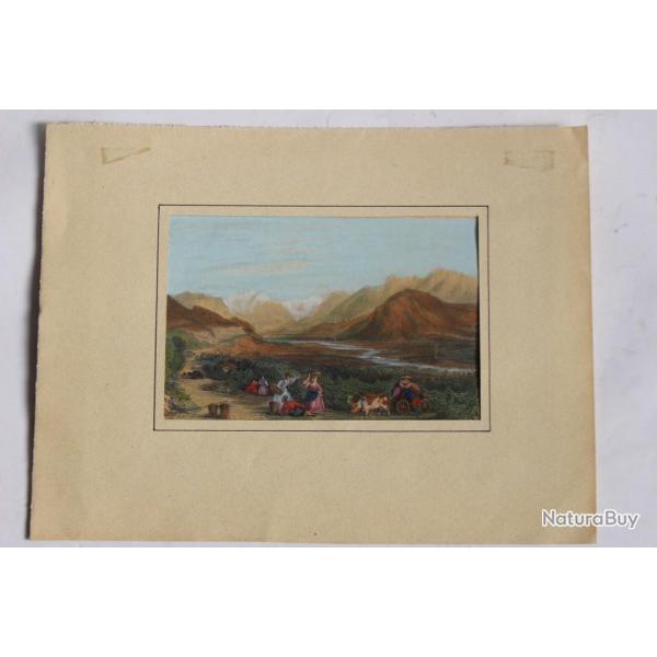 Gravure anglaise Valle Isre Voreppe Voiron