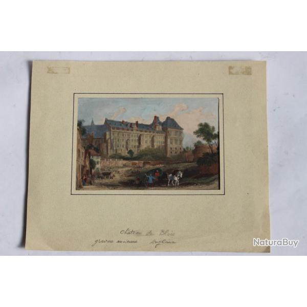 Gravure anglaise Chteau de Blois
