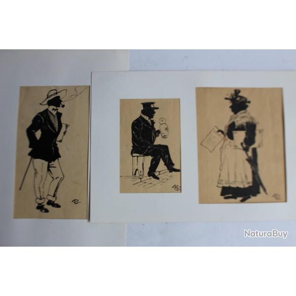 Anciens dessins  l'encre personnages