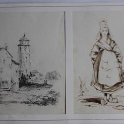 Dessins signés fin XIXe siècle