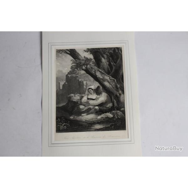 Gravure Soeur Agnesia ou le ruisseau des Primevres A. RIFFAUT