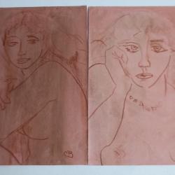 Dessins originaux Maurice BARRAUD sanguine