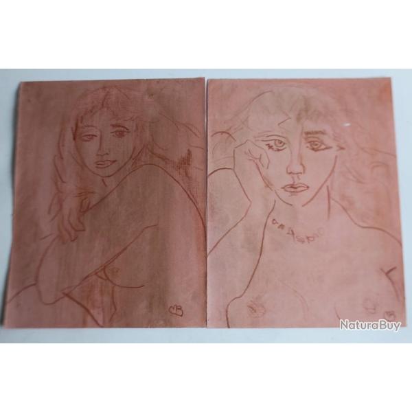 Dessins originaux Maurice BARRAUD sanguine