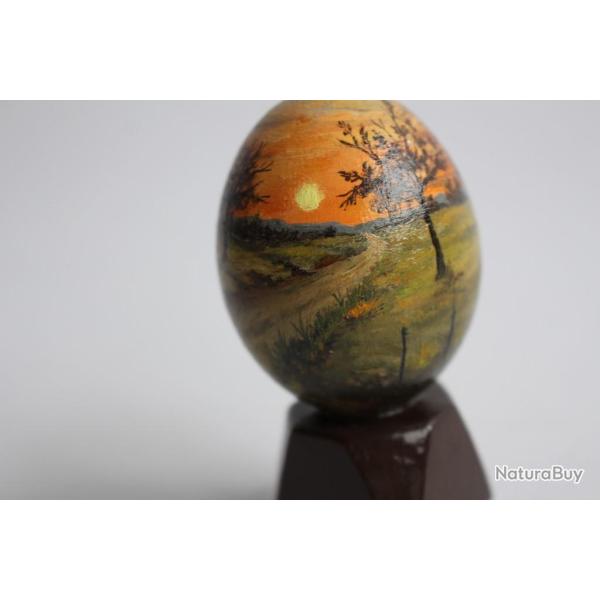 OEuf peint Soir d'automne peinture  l'huile RAPP 1986