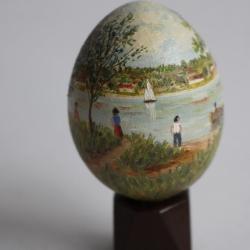 OEuf peint Plaisirs d'été peinture à l'huile RAPP 1987
