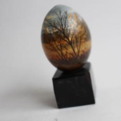 OEuf peint Les Osiers peinture à l'huile RAPP 1981