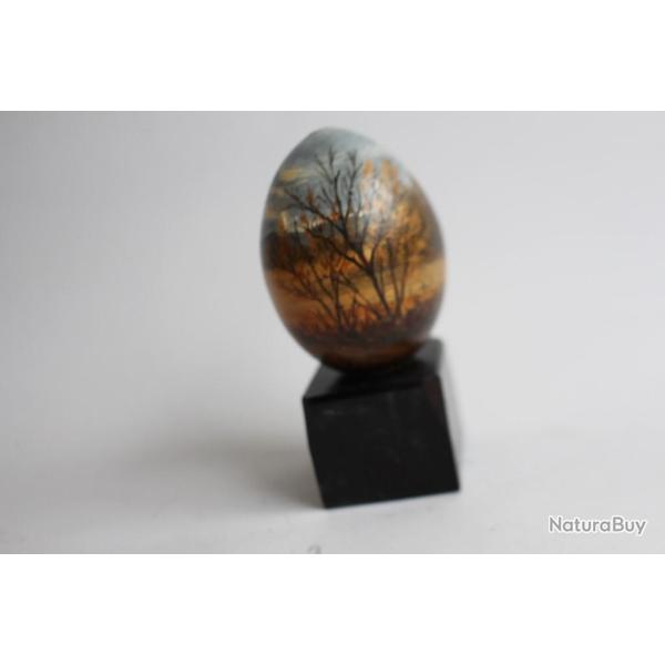 OEuf peint Les Osiers peinture � l'huile RAPP 1981