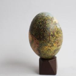 OEuf peint Les blés peinture à l'huile RAPP 1988