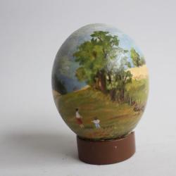 OEuf peint peinture à l'huile RAPP 1987