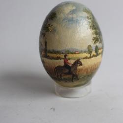 OEuf peint Cheval peinture à l'huile RAPP 1987