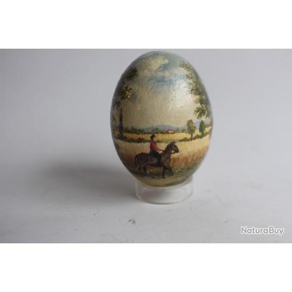 OEuf peint Cheval peinture � l'huile RAPP 1987