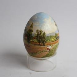 OEuf peint peinture à l'huile RAPP 1987