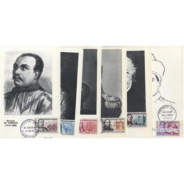 Carte-maximum France - n� 1295/1300 S�rie Appolinaire (6 cartes)