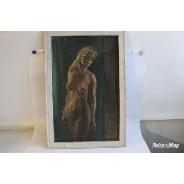 Ancienne peinture � l'huile Femme nue