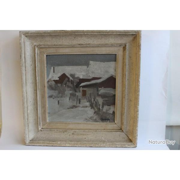 Peinture � l'huile Ren� GUINAND Sous Bernex 1948