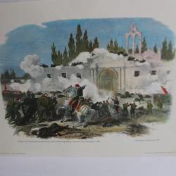 Estampe Monastère d'Arkadi Assauts Turcs en 1866