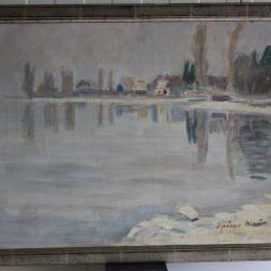 Peinture &agrave; l'huile Alphonse MINOT rivage