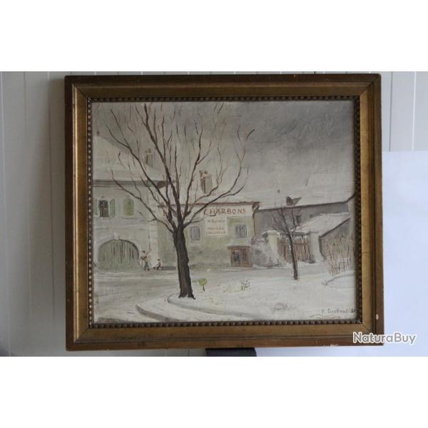 Peinture � l'huile R. Gairoud 1952 tableau