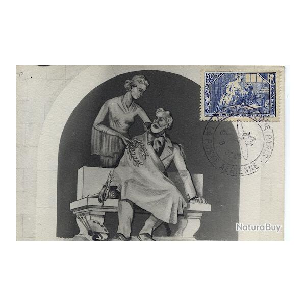 Carte-maximum France n� 307 - Pour les chomeurs intellectuels