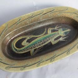 MENELIKA Plat c&eacute;ramique L&eacute;zard Suisse