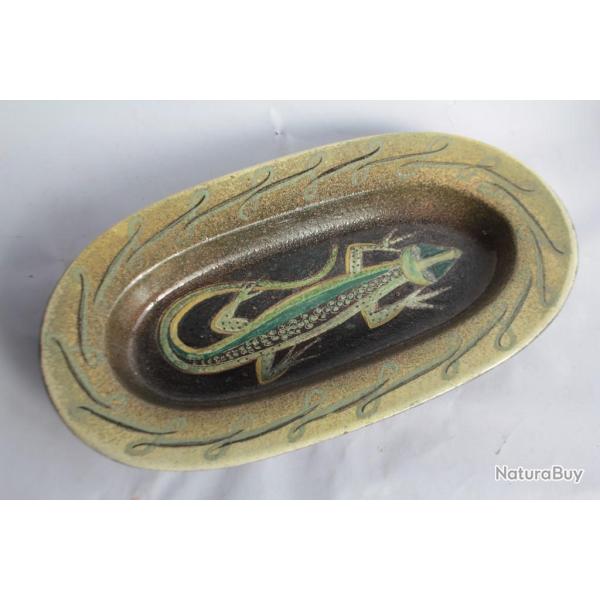 MENELIKA Plat c�ramique L�zard Suisse