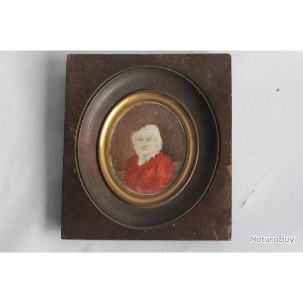 Peinture miniature Portrait Veuve Zanon 1823 XIXe si�cle