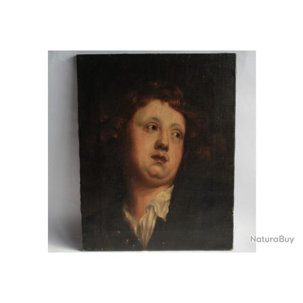 Peinture Portrait sign� E. Cabanes 1837 XIXe si�cle