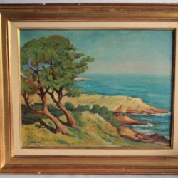 Peinture Georg FISCHHOF H. Wagner Bord de mer