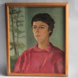 Tableau Peinture Portrait Bellerive Pictet 1985 Suisse