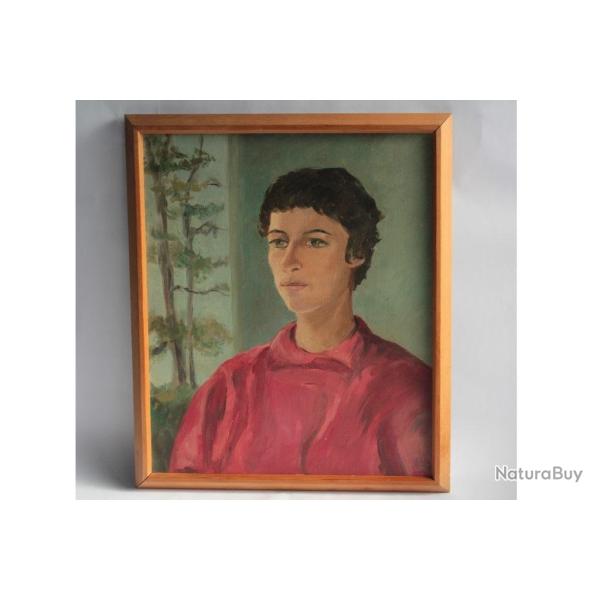 Tableau Peinture Portrait Bellerive Pictet 1985 Suisse