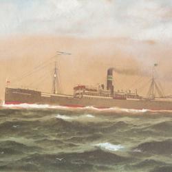 Gravure rehaussée Professor Woermann N. Poetzsch 1905 Bateau