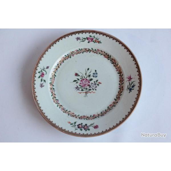 Assiette porcelaine chinoise d'exportation Qianlong XVIIIe si�cle