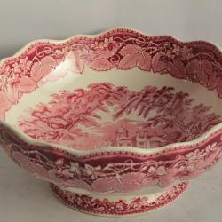 Saladier pied Terre de fer MASON'S Vista pink England Footed salad bowl