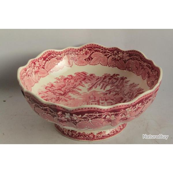 Saladier pied Terre de fer MASON'S Vista pink England Footed salad bowl