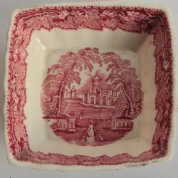 Ravier carr&eacute; Terre de fer MASON'S Vista pink England Dish