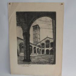 Gravure Carlo VITALE San Ambrogio Milano Italie