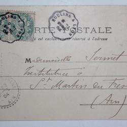 CPA France Ain cachet de convoyeur 1904