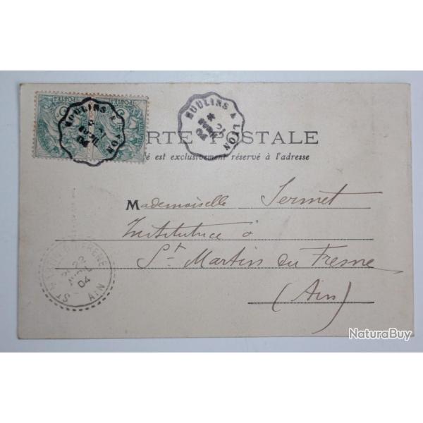 CPA France Ain cachet de convoyeur 1904