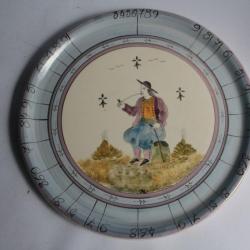 Grand plat fa&iuml;ence Kaillaudier Breton Bretagne