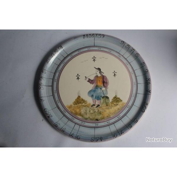 Grand plat fa�ence Kaillaudier Breton Bretagne