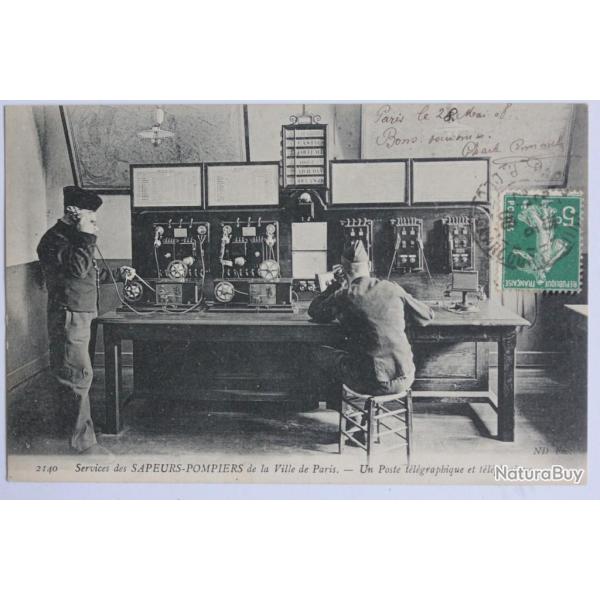 CPA Sapeurs-Pompiers Paris poste t�l�graphique et t�l�phonique