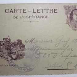 CPA carte lettre de l'esp&eacute;rance obl h&ocirc;pital Le m&eacute;decin chef 1916