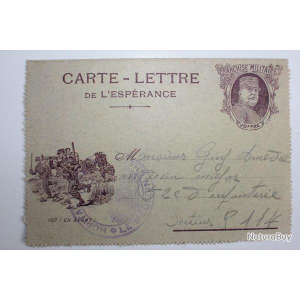 CPA carte lettre de l'esp�rance obl h�pital Le m�decin chef 1916