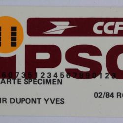 T&eacute;l&eacute;carte France IPSO Philips CCP Specimen Rouen
