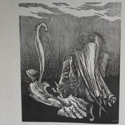 Gravure sur bois Michel TERRAPON 1980