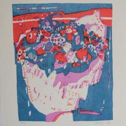 Gravure sur bois couleur Rudolf KÜENZI 1984